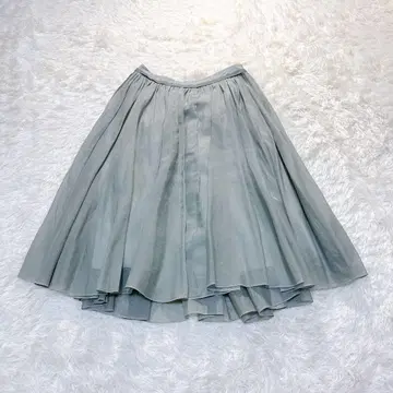 폭시 시어 서큘러 스커트 코튼 실크 그린 38