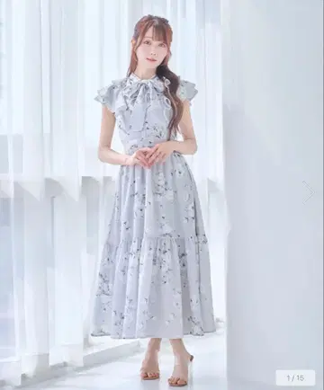 로제 뮤즈 로즈 프린트 플레어 드레스 로제 뮤즈
