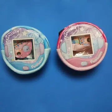 말랑쁘니 숄더 파우치 블루 핑크 택 포함 2개 세트입니다.
