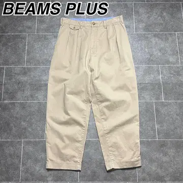 BEAMS PLUS 와이드 턱 치노 팬츠