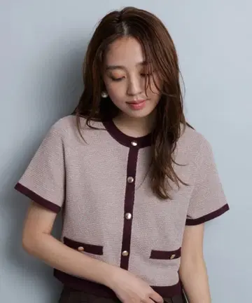 [ 새상품 ] JUSGLITTY 샤이니 배색 자켓 가디건
