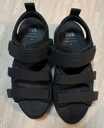 ZARA 통굽 스포츠 샌들 블랙 37