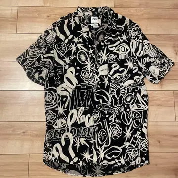 ZARA 올 패턴 반팔 셔츠 RELAXED FIT L 사이즈
