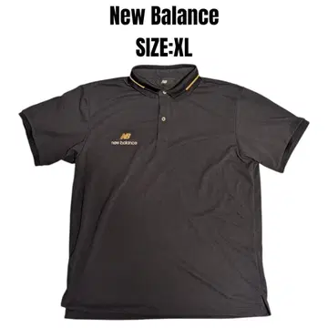New Balance 뉴발란스 피케 셔츠 블랙 골드 XL