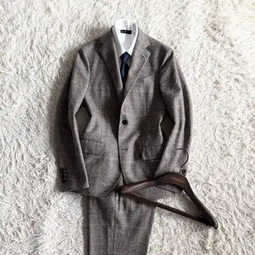 [ 새상품급 ] LARDINI 그레이 체크 울 수트 사이즈 44