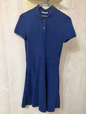 LACOSTE 폴로 원피스 34 네이비 반팔 악어 로고
