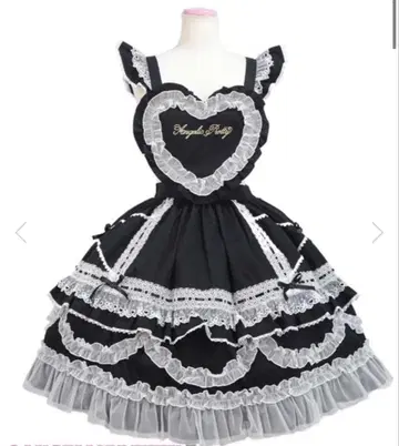 Angelic Pretty 하트 에이프런 블랙