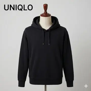 UNIQLO 유니클로 맨투맨 풀오버 후드티 블랙 M