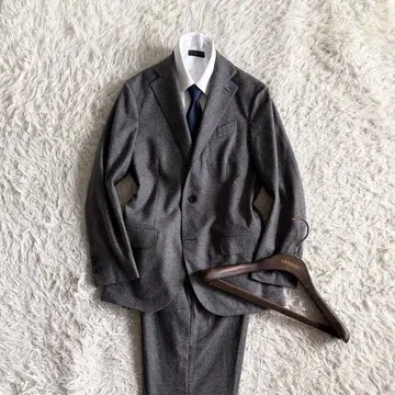 [ 새상품급 ] LARDINI 다크 그레이 체크 울 수트 사이즈 44