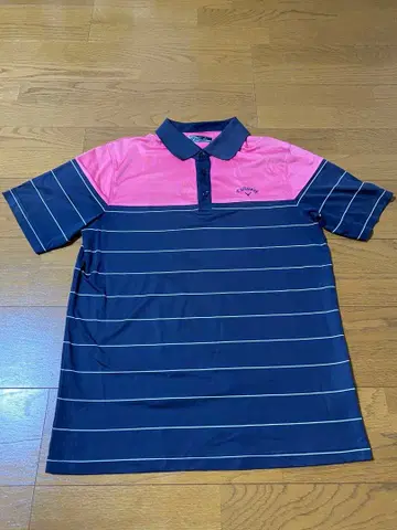 Callaway 피케 셔츠 네이비 핑크 보더