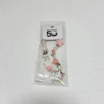 헬로키티 비즈 스트랩 엔젤 천사 키티 50주년