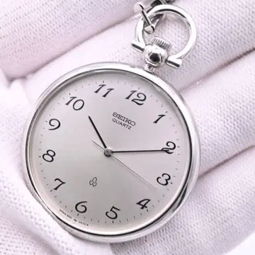 SEIKO 회중시계 실버 빈티지 체인 포함 새 배터리