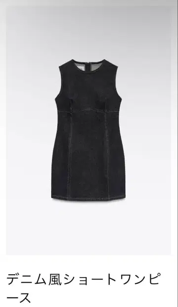 ZARA 데님 슬리브리스 원피스 블랙
