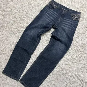[ 2833 ] Archive 일본풍 패턴 데님 청바지 자수 y2k 꽃