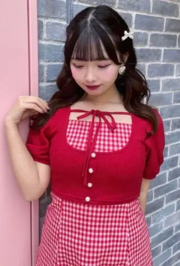 evelyn 리본 체크 미니 op 원피스 에블린