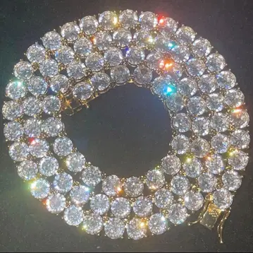 모이사나이트 테니스 목걸이 6mm 55cm 골드