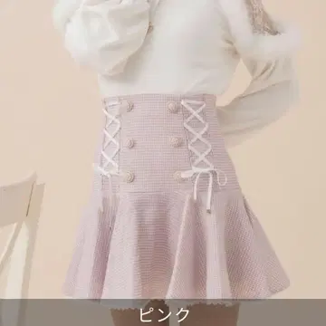 레이스업 트위드 플레어 스커트 ROJITA 로지타