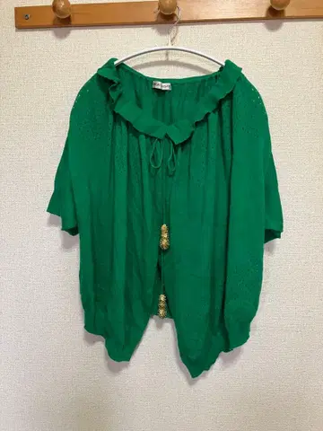 TSUMORI CHISATO 츠모리치사토 프릴 볼레로 가디건 그린 2
