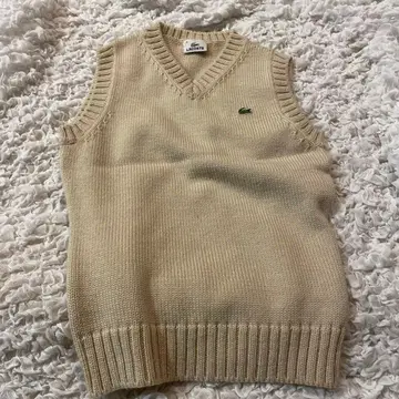LACOSTE 슬리브리스 니트 베스트 아이보리 사이즈 40