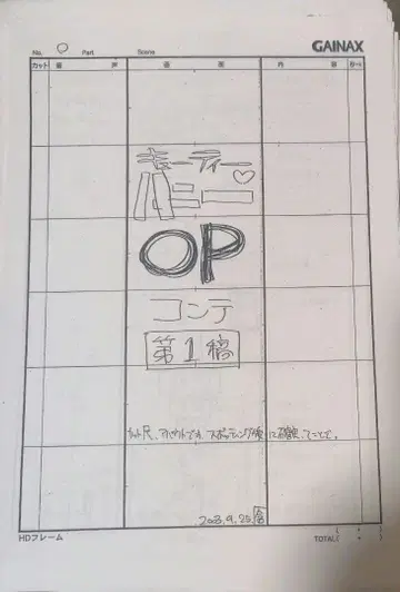 RE 큐티 허니 OP 콘티 안노 히데아키 이마이시 히로유키