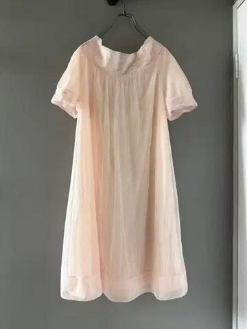 앤티크 빈티지 70s 80s 특수 베이지 시스루 원피스