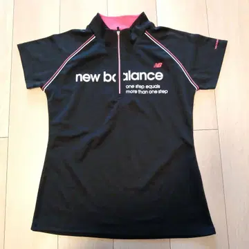 New Balance 하프 지퍼 셔츠 블랙 L