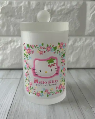 초레어 Hello Kitty 꽃무늬 덮개 달린 용기 소품함