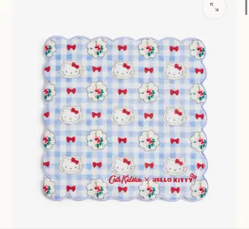 CathKidston x HelloKitty 스캘럽 타월 손수건 Sax