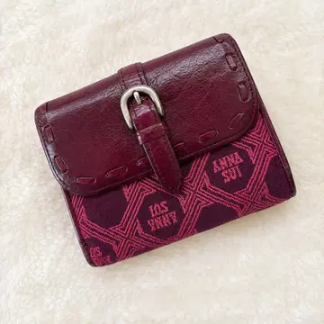 ANNA SUI 안나수이 가마구치 접이식 지갑 천연 가죽 여성용