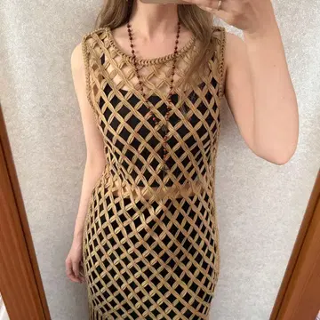 ZARA 자라 프린지 메쉬 원피스 슬리브리스 레이어드에도