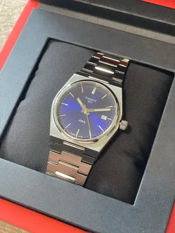 TISSOT PRX 쿼츠 손목시계 블루 다이얼 35mm