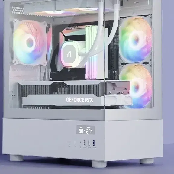 화이트 PC 본체 RTX 그래픽카드 튜닝 쿨러 포함