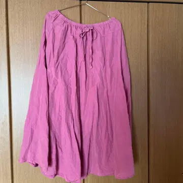 네스트로브 코튼 린넨 실크 개더 볼륨 스커트