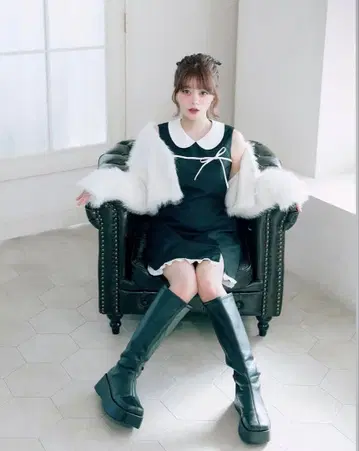Belle Charme 리본 미니 드레스