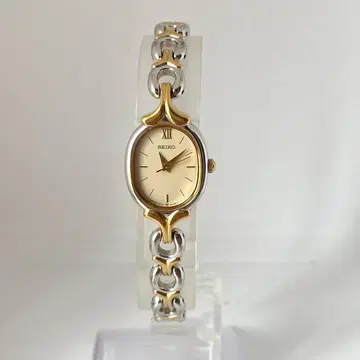 작동 빈티지 SEIKO 손목시계 실버 골드 오벌 3침