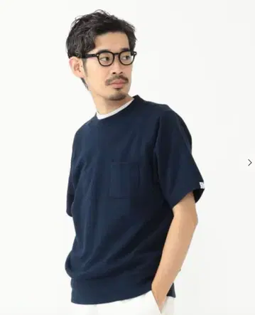BEAMS 루프 휠러 반팔 맨투맨 포켓 T셔츠 래글런 S 사이즈 네이비