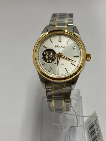 SEIKO 세이코 자동 와인딩 오픈 하트 콤비 컬러 미사용 SSDE008