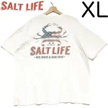 수입 구제 의류 Salt Life 양면 프린트 가슴 포켓 부착 티셔츠 게