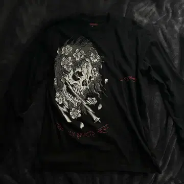 Ed Hardy 긴팔 티셔츠 스컬 벚꽃 블랙