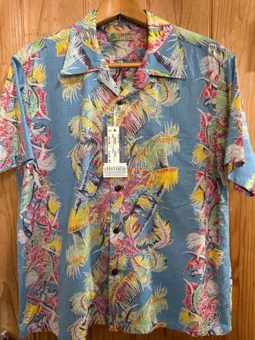 SUN SURF 하와이안 셔츠 블루 계열 M 사이즈