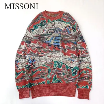 MISSONI/미쏘니 긴팔 니트 스웨터 올 패턴 멀티 컬러 이탈리아제