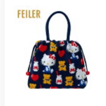 새상품 FEILER 페이러 산리오 키티 헬로키티 손잡이 복조리 백