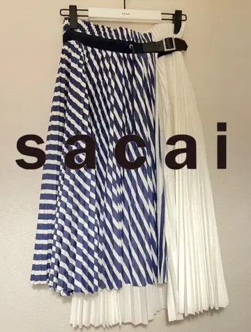 Sacai 코튼 포플린 플리츠 스커트 size 1