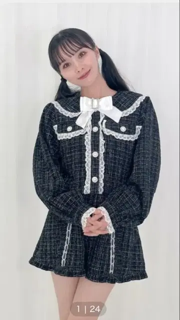 허니시나몬 트위드 자켓 팬츠 셋업