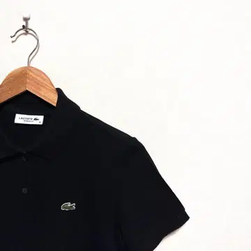 상태 좋음 LACOSTE 피케 셔츠 블랙 검정 여성용 36 PF7839J