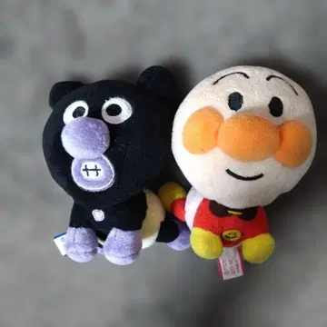 호빵맨 세균맨 봉제 인형 2체 세트 [ 전체 길이 약 15cm ]