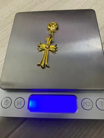 금도금 십자가형 목걸이 탑