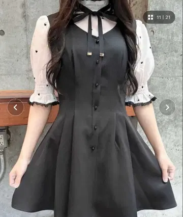 ROJITA 하트 도트 레이어드 원피스