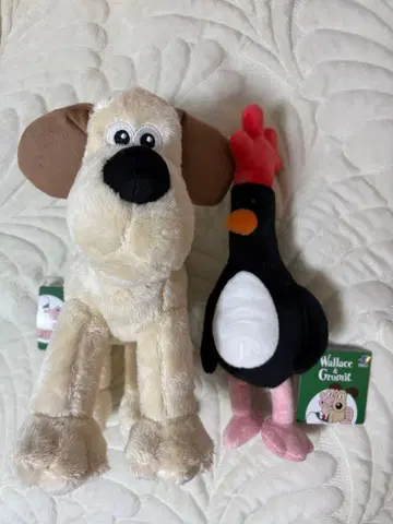새상품 Wallace & Gromit 봉제 인형 2체 세트