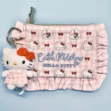 CathKidston x HelloKitty 프릴 티슈 파우치 마스코트